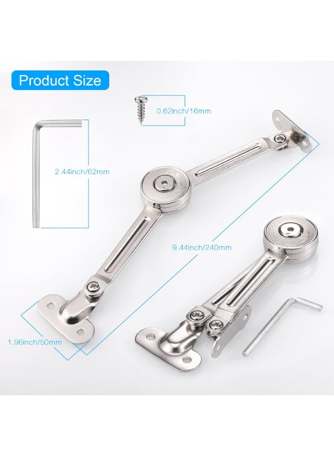 Relex 2Pcs Soft Close Lid Support Hinges with Screws & Hex Key, Satin Nickel Drop Down Hinges Support 40lb, Folding Lid Stay Hinges for Kitchen Door Cabinet Cupboard Wardrobe Toy Box Lift Up Stay - Image 5